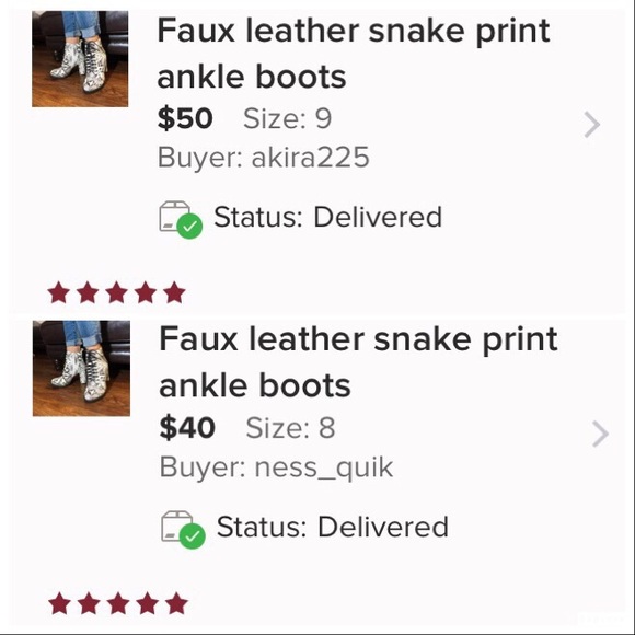 Faux leather snake print ankle boots - Picture 7 of 8